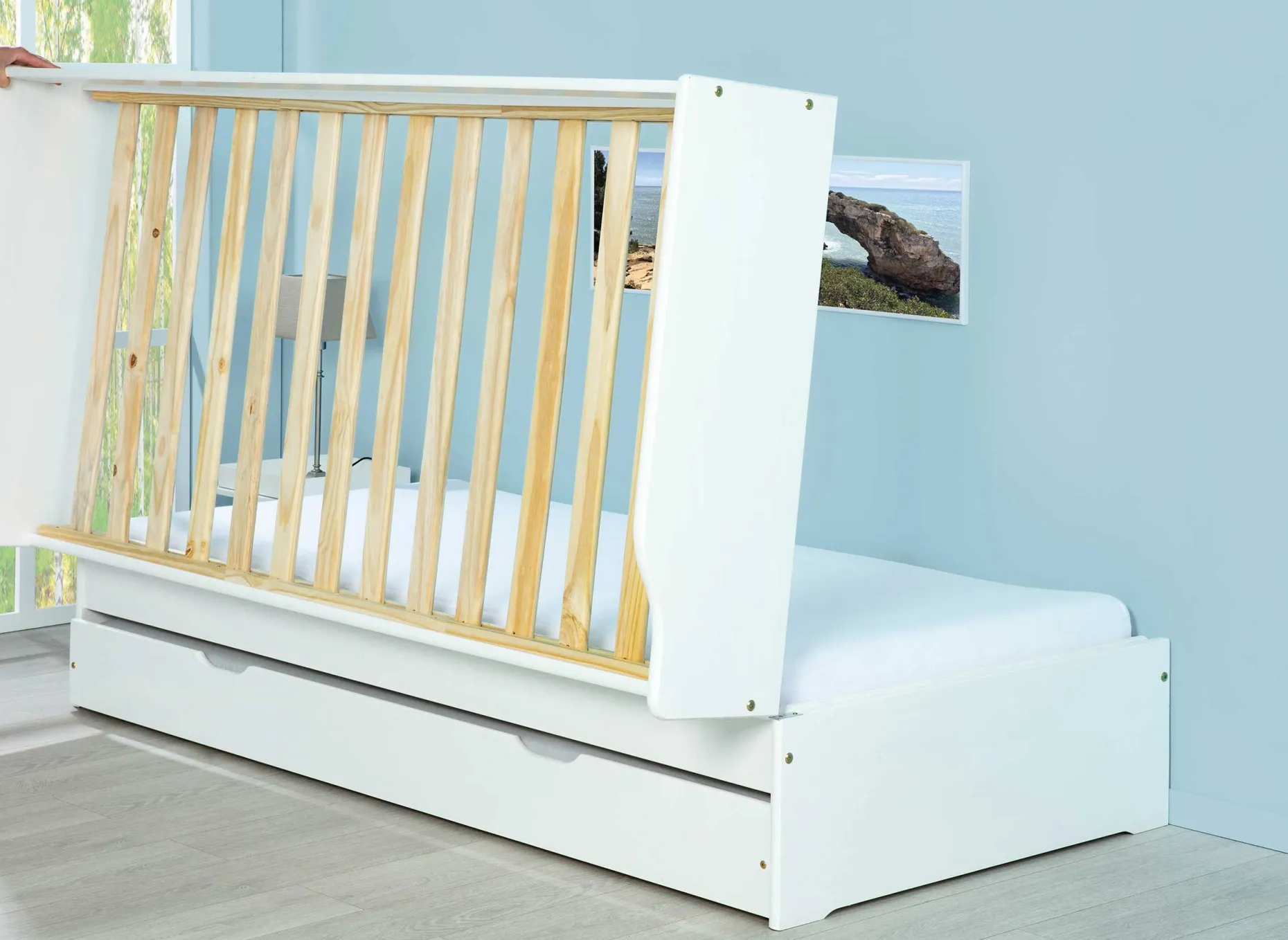 Kojenbett Lothar 90x200 cm - white wash
