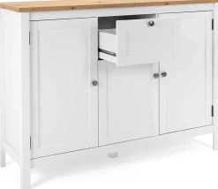 Kommode Berge 120cm 3 Türen und 1 Schublade - weiß/Eiche