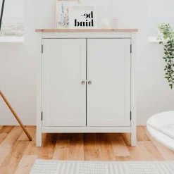 Kommode Berge 80cm 2 Türen - weiß/Eiche