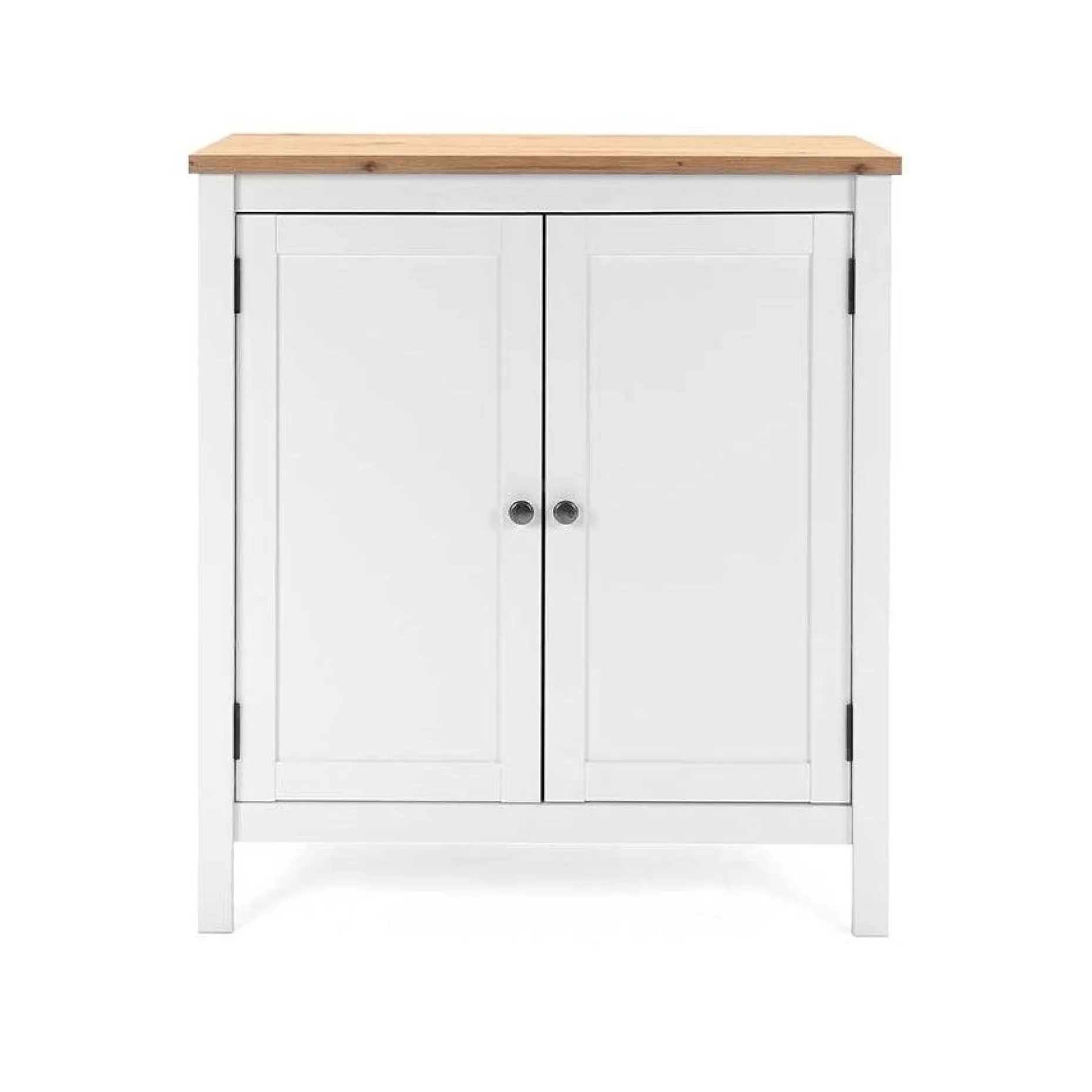 Kommode Berge 80cm 2 Türen - weiß/Eiche