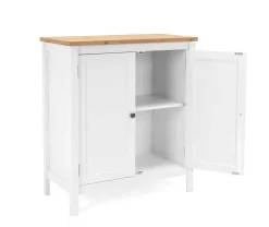 Kommode Berge 80cm 2 Türen - weiß/Eiche