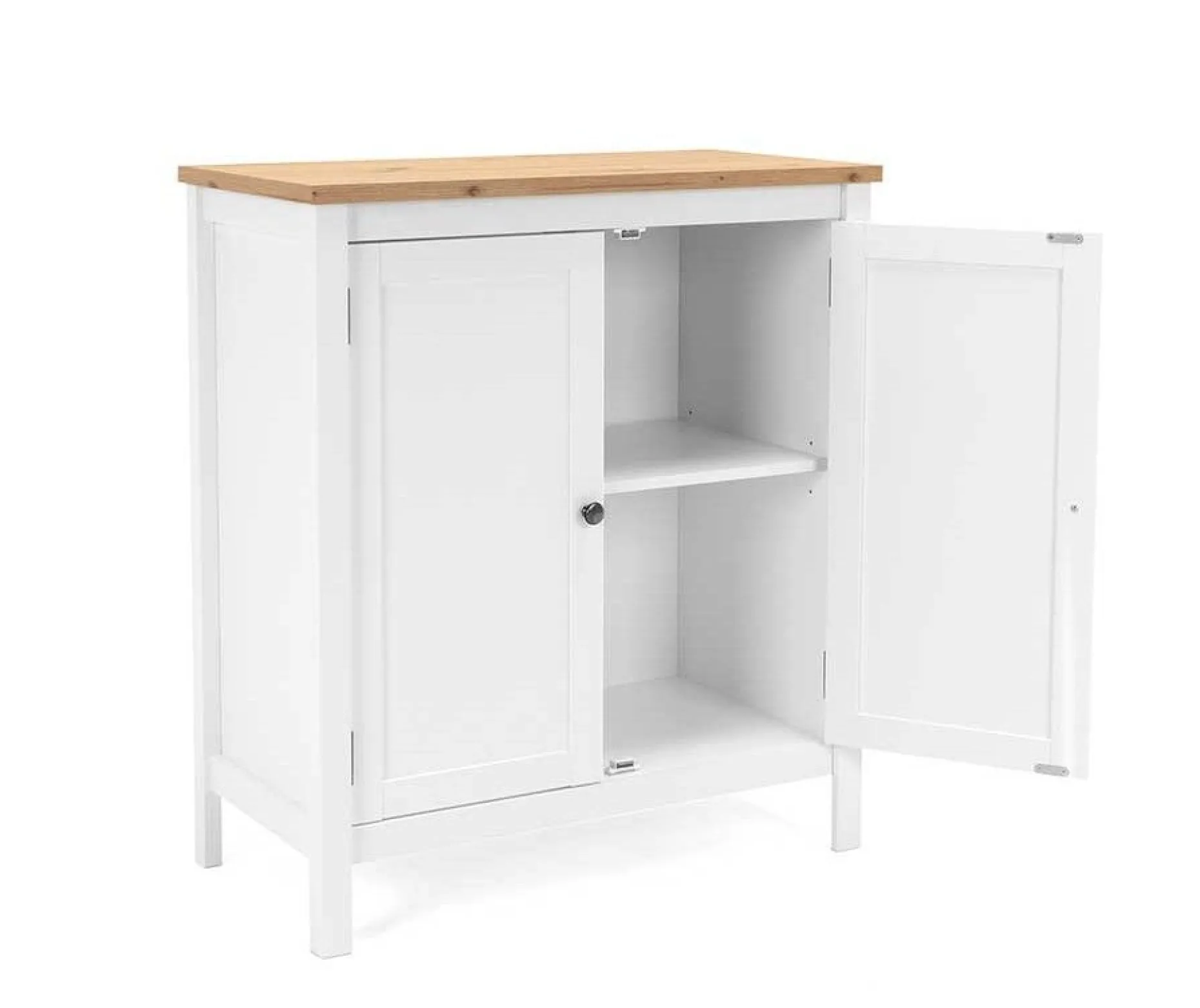 Kommode Berge 80cm 2 Türen - weiß/Eiche