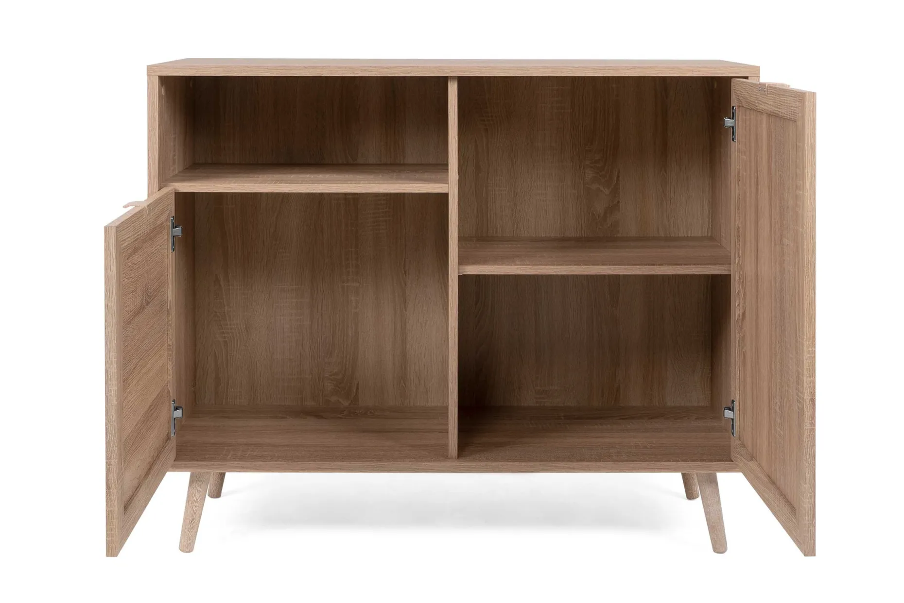 Kommode Bilal 102cm 2 Türen - Eiche/rafia