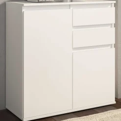 Kommode Brest - 80x35x84cm - 2 Türen und 2 Schubladen - weiß