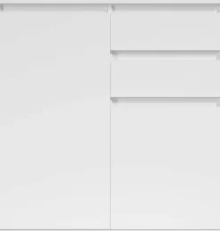 Kommode Brest - 80x35x84cm - 2 Türen und 2 Schubladen - weiß