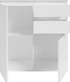 Kommode Brest - 80x35x84cm - 2 Türen und 2 Schubladen - weiß
