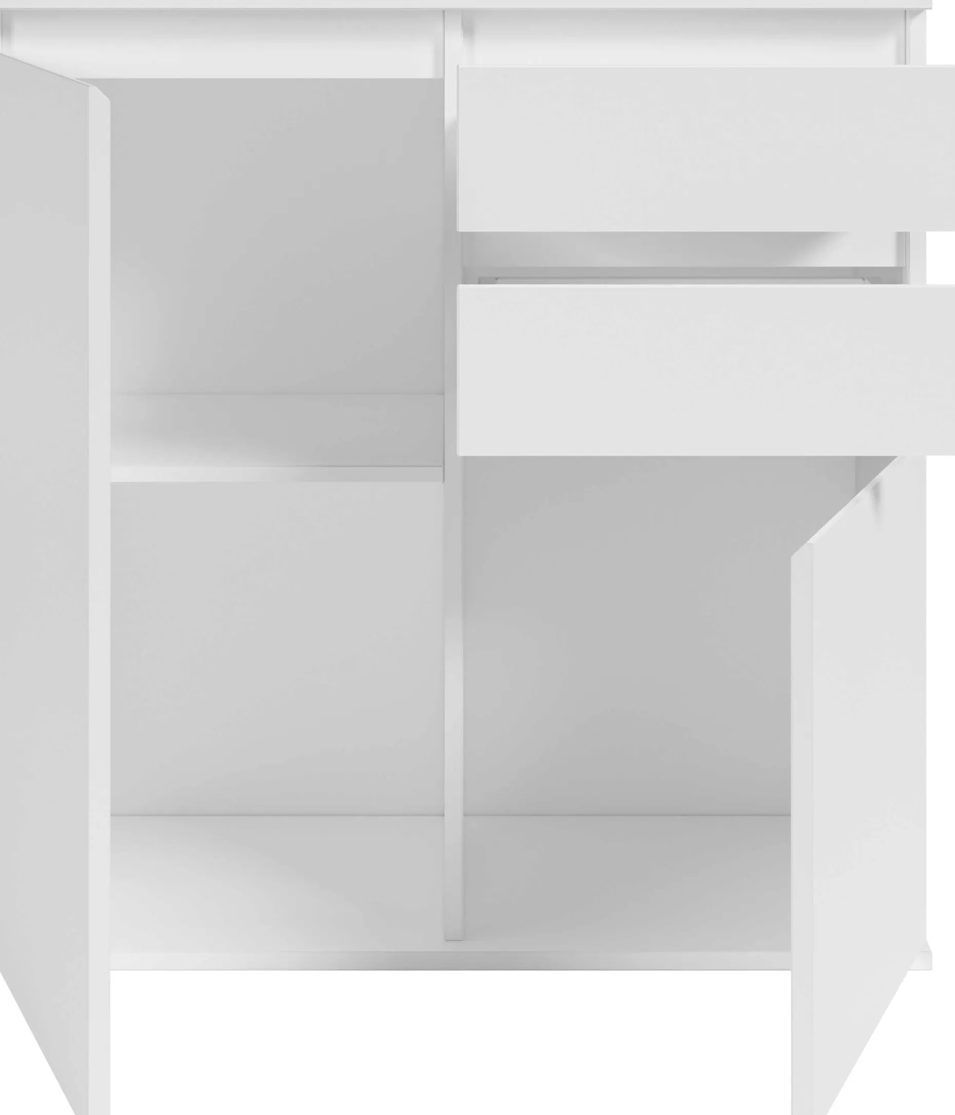 Kommode Brest - 80x35x84cm - 2 Türen und 2 Schubladen - weiß