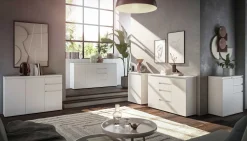 Kommode Brest - 80x35x84cm - 2 Türen und 2 Schubladen - weiß