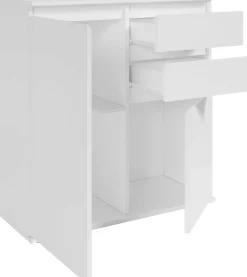Kommode Brest - 80x35x84cm - 2 Türen und 2 Schubladen - weiß
