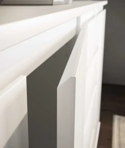 Kommode Brest - 80x35x84cm - 2 Türen und 2 Schubladen - weiß