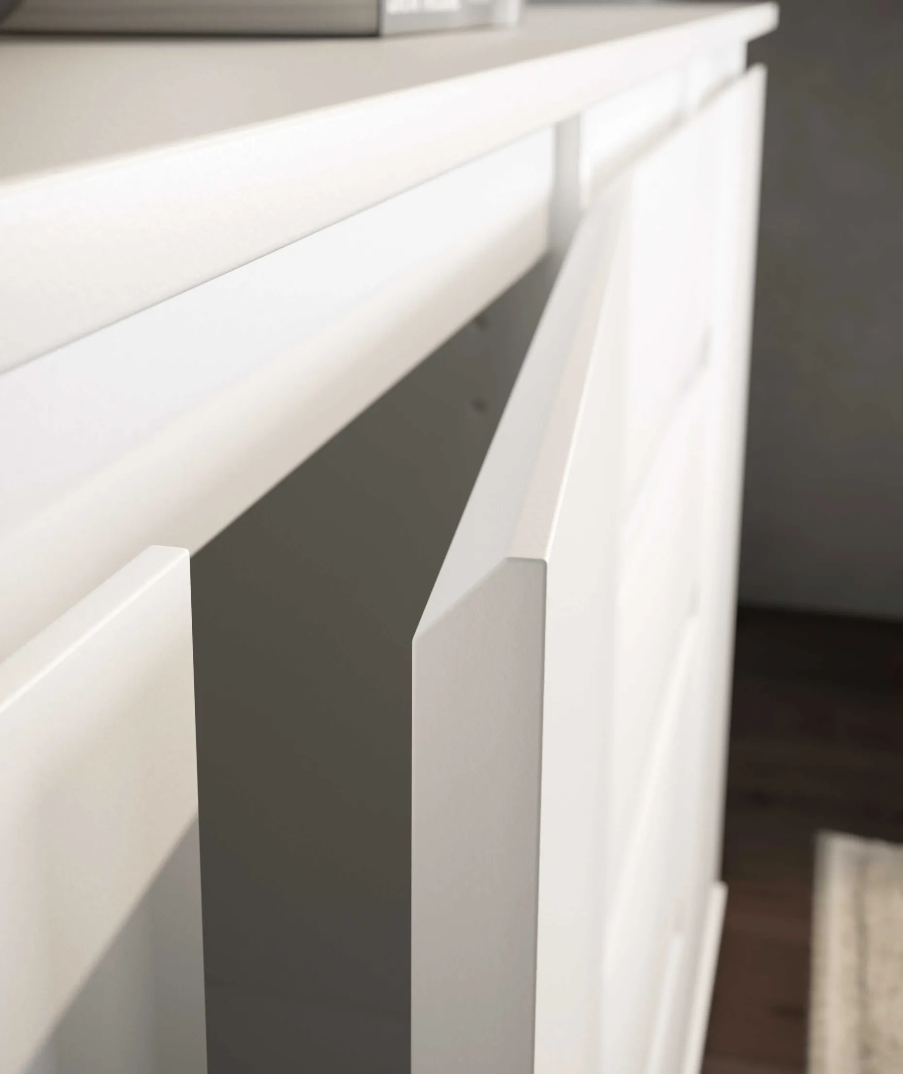 Kommode Brest - 80x35x84cm - 2 Türen und 2 Schubladen - weiß