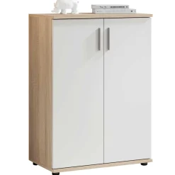Kommode Debby 2 Türen - weiß/Eiche