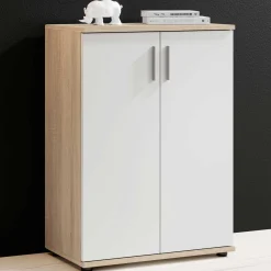 Kommode Debby 2 Türen - weiß/Eiche