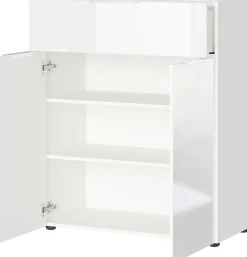 Kommode Dudek 83cm mit 2 Türen und 1 Schublade - weiß