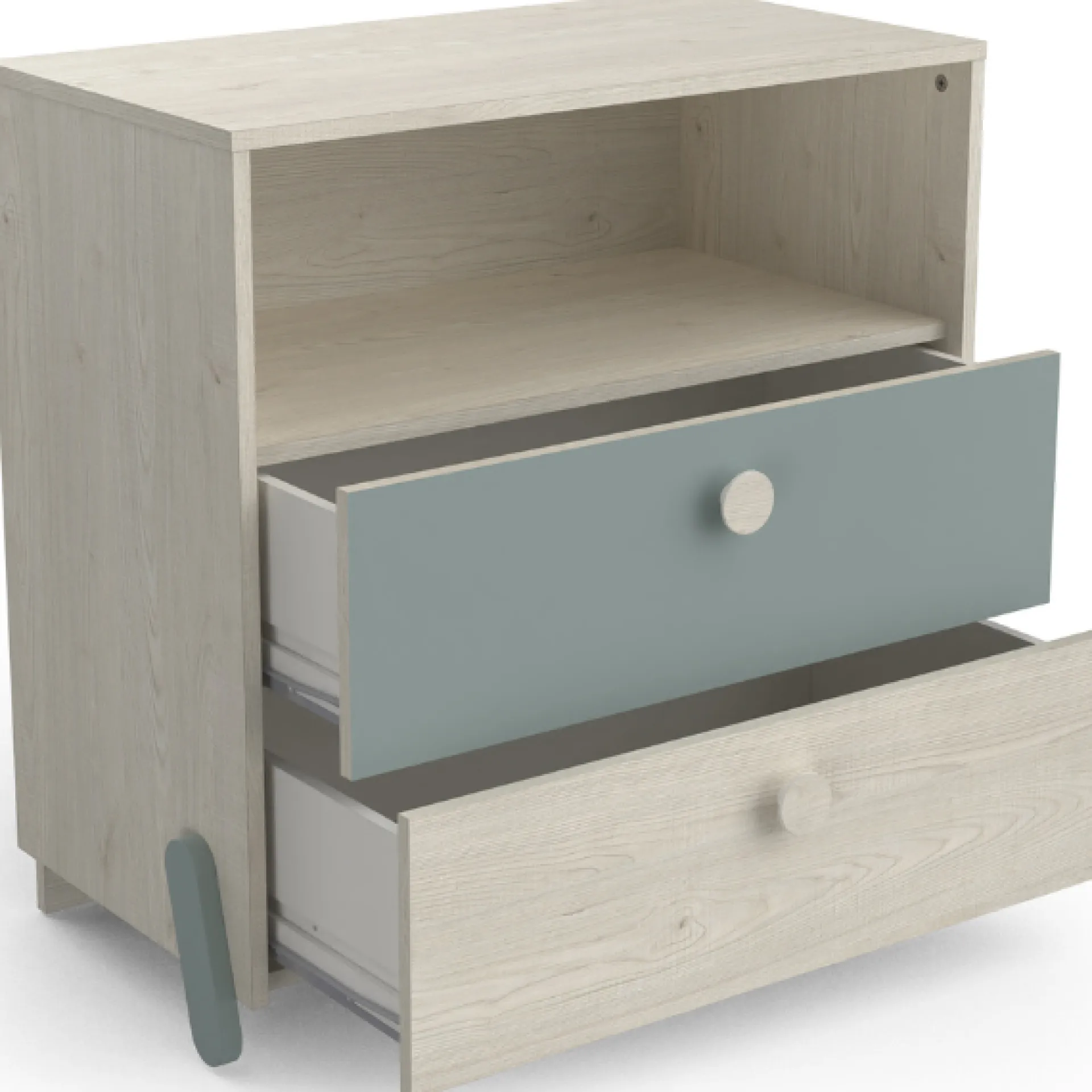 Kinder CBA Kommode Ilyas-Topanga Eiche/-Grün