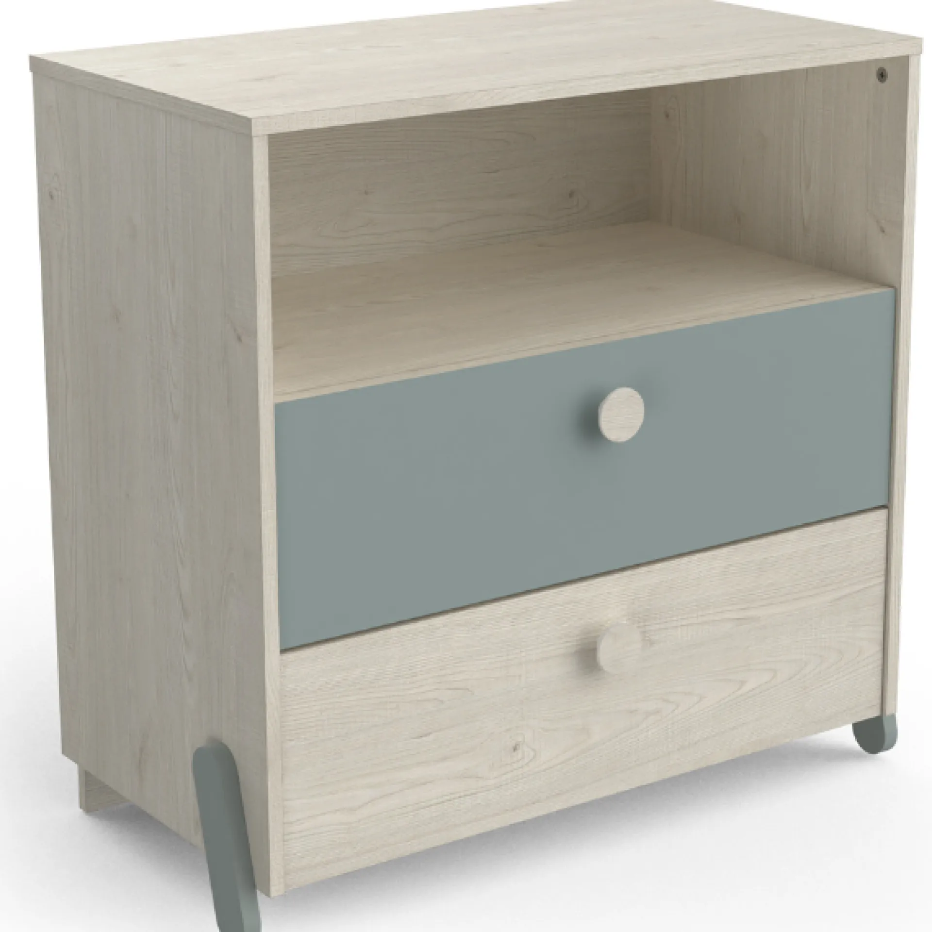 Kinder CBA Kommode Ilyas-Topanga Eiche/-Grün
