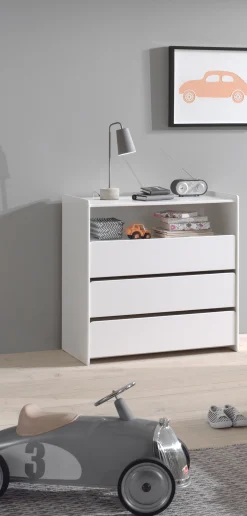 Vipack Kommode Kiddy 90x72x106cm mit Wickeltisch 3 Schubladen -