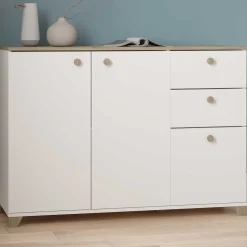 Kommode Liva-Kronberg Eiche/Mattweiß