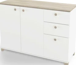 Kommode Liva-Kronberg Eiche/Mattweiß
