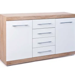 Kommode Lublin mit 2 Türen und 4 Schubladen