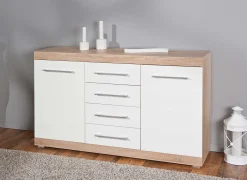 Kommode Lublin mit 2 Türen und 4 Schubladen