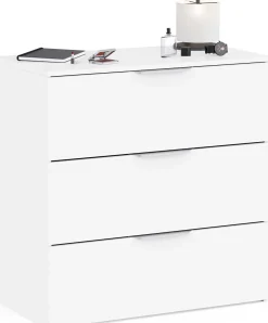 Kommode Micheline - 80x41x81cm - 3 Schubladen - weiß