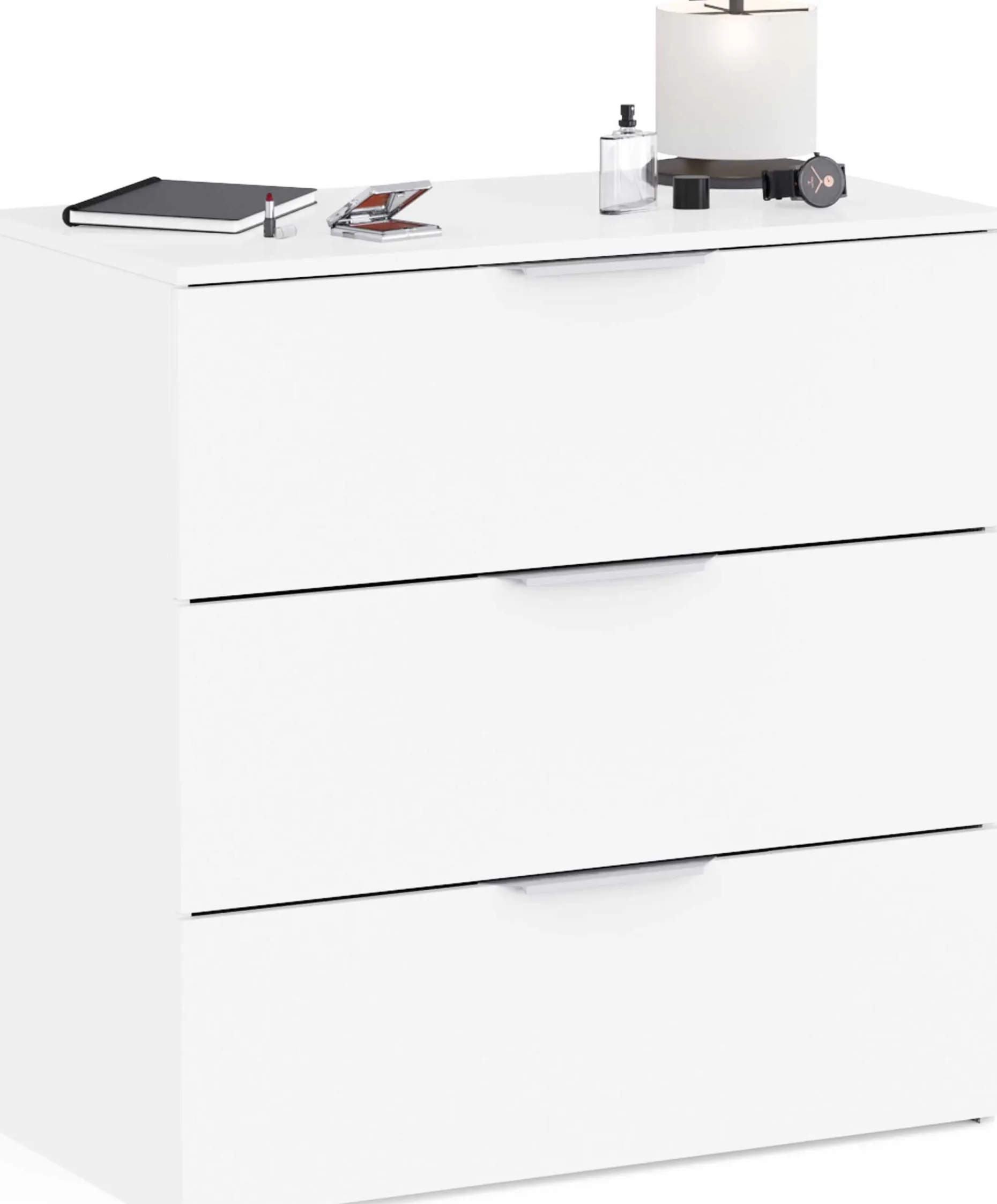 Kommode Micheline - 80x41x81cm - 3 Schubladen - weiß