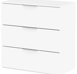 Kommode Micheline - 80x41x81cm - 3 Schubladen - weiß