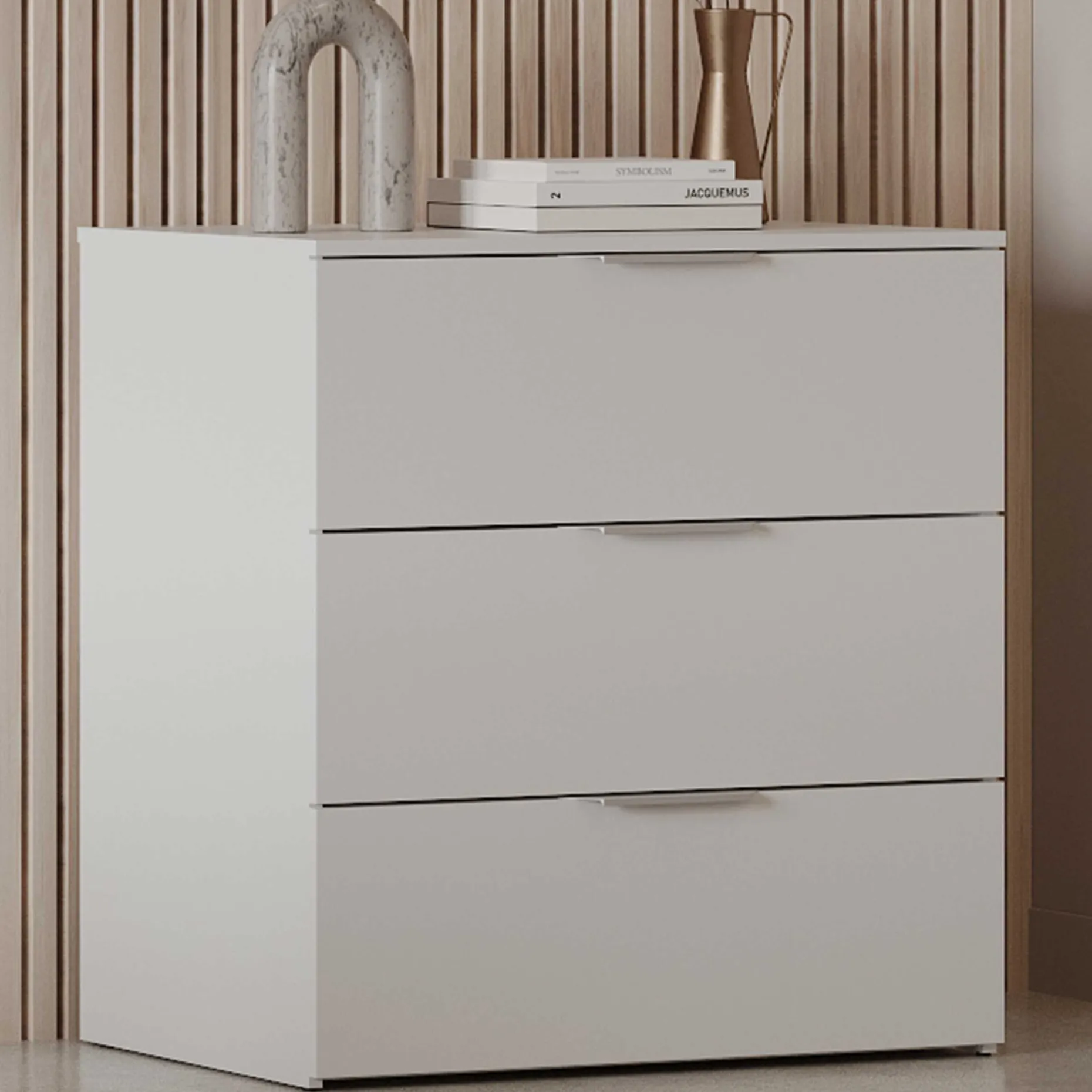 Kommode Micheline - 80x41x81cm - 3 Schubladen - weiß
