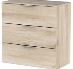 Kommode Micheline - 80x41x81cm - 3 Schubladen - Eiche Dekor