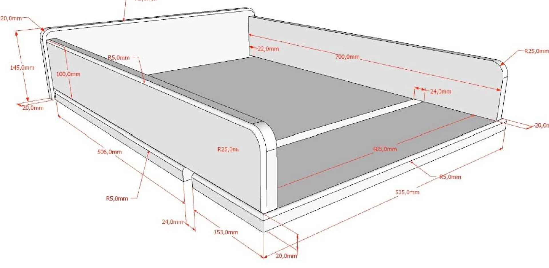 Vipack Kommode mit Windelregal Forrest - 3 Schubladen - Massivholz Buche -