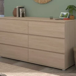 Kommode Nux 6 Schubladen - Eiche