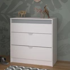 Kinder Parisot Kommode Rue 78 cm mit 3 Schubladen - /grau oder /rosa