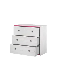 Kinder Parisot Kommode Smoozy 79cm mit 3 Schubladen - /rosa oder /blau