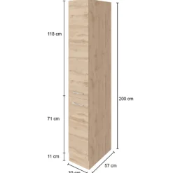 Kommode Sorrella 30cm 2 Schubladen - Eiche