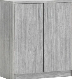 Kommode Spacio 84cm 2 Türen - Eiche grau