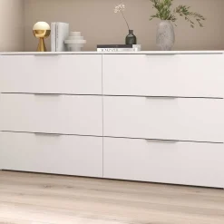 Kommode Spectre - 151x41x81cm - 6 Schubladen - weiß