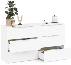 Kommode Spectre - 151x41x81cm - 6 Schubladen - weiß