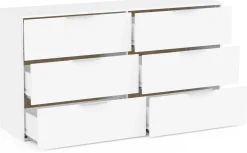 Kommode Spectre - 151x41x81cm - 6 Schubladen - weiß