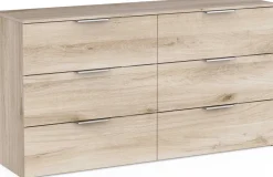 Kommode Spectre - 151x41x81cm - 6 Schubladen - Eiche Dekor