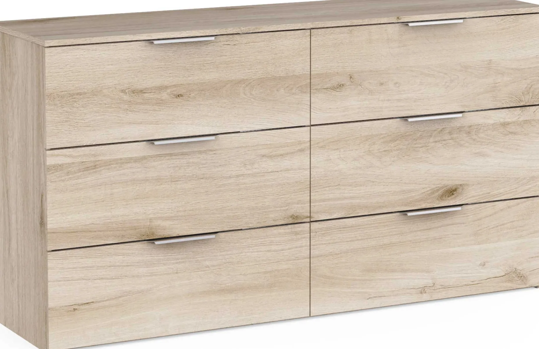 Kommode Spectre - 151x41x81cm - 6 Schubladen - Eiche Dekor