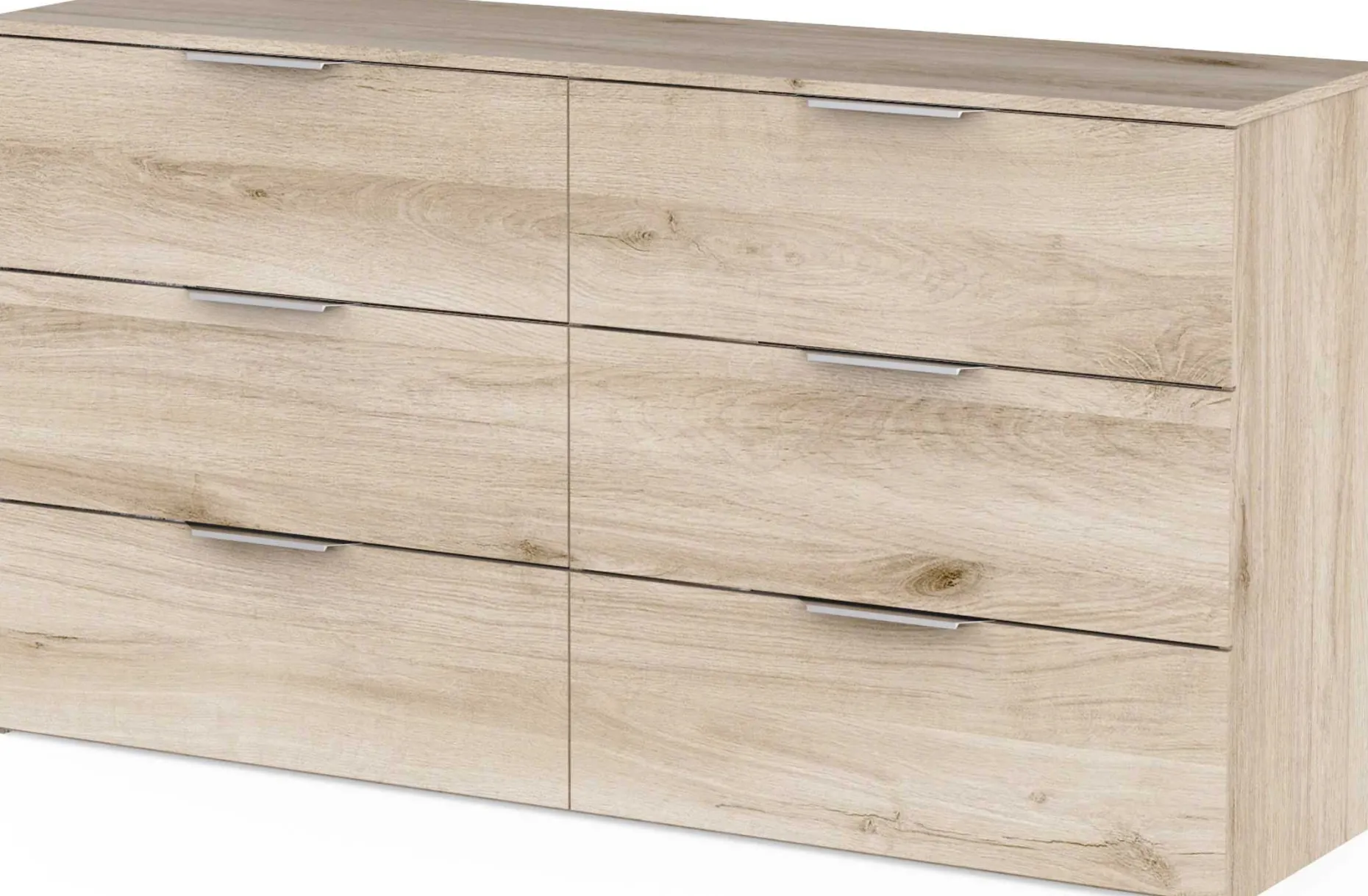 Kommode Spectre - 151x41x81cm - 6 Schubladen - Eiche Dekor