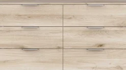 Kommode Spectre - 151x41x81cm - 6 Schubladen - Eiche Dekor