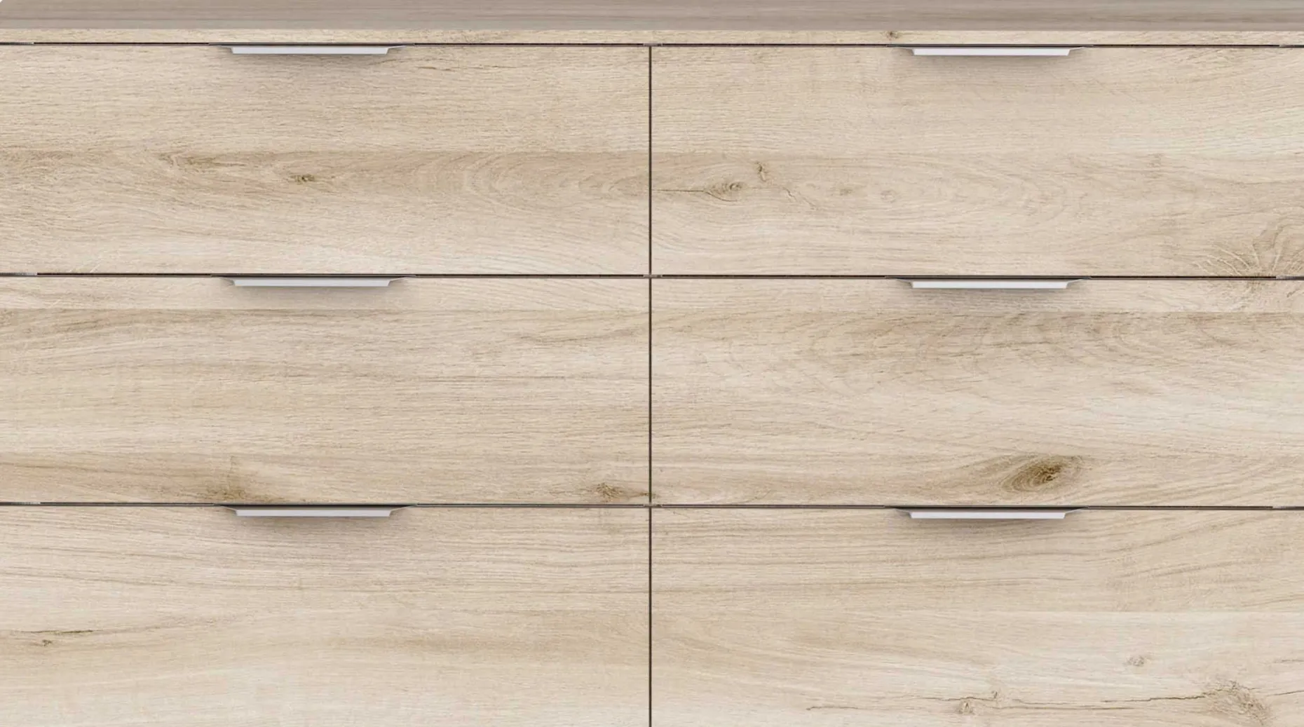 Kommode Spectre - 151x41x81cm - 6 Schubladen - Eiche Dekor