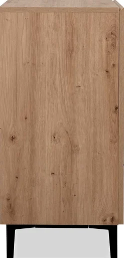 Kommode Ted 80cm 2 Türen - Eiche/schwarz