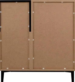Kommode Ted 80cm 2 Türen - Eiche/schwarz
