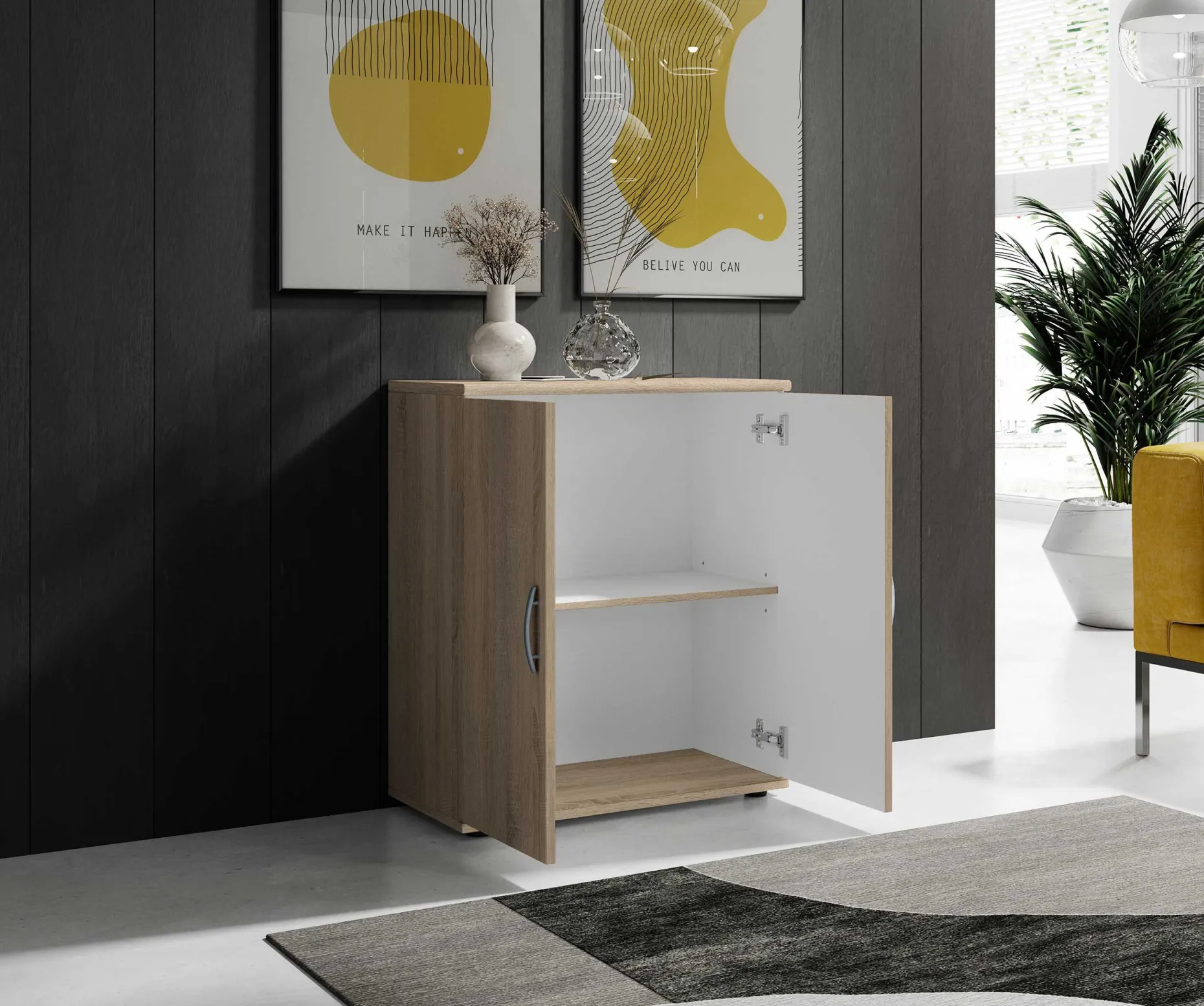 Kommode Viviane 60cm mit 2 Türen - Eiche