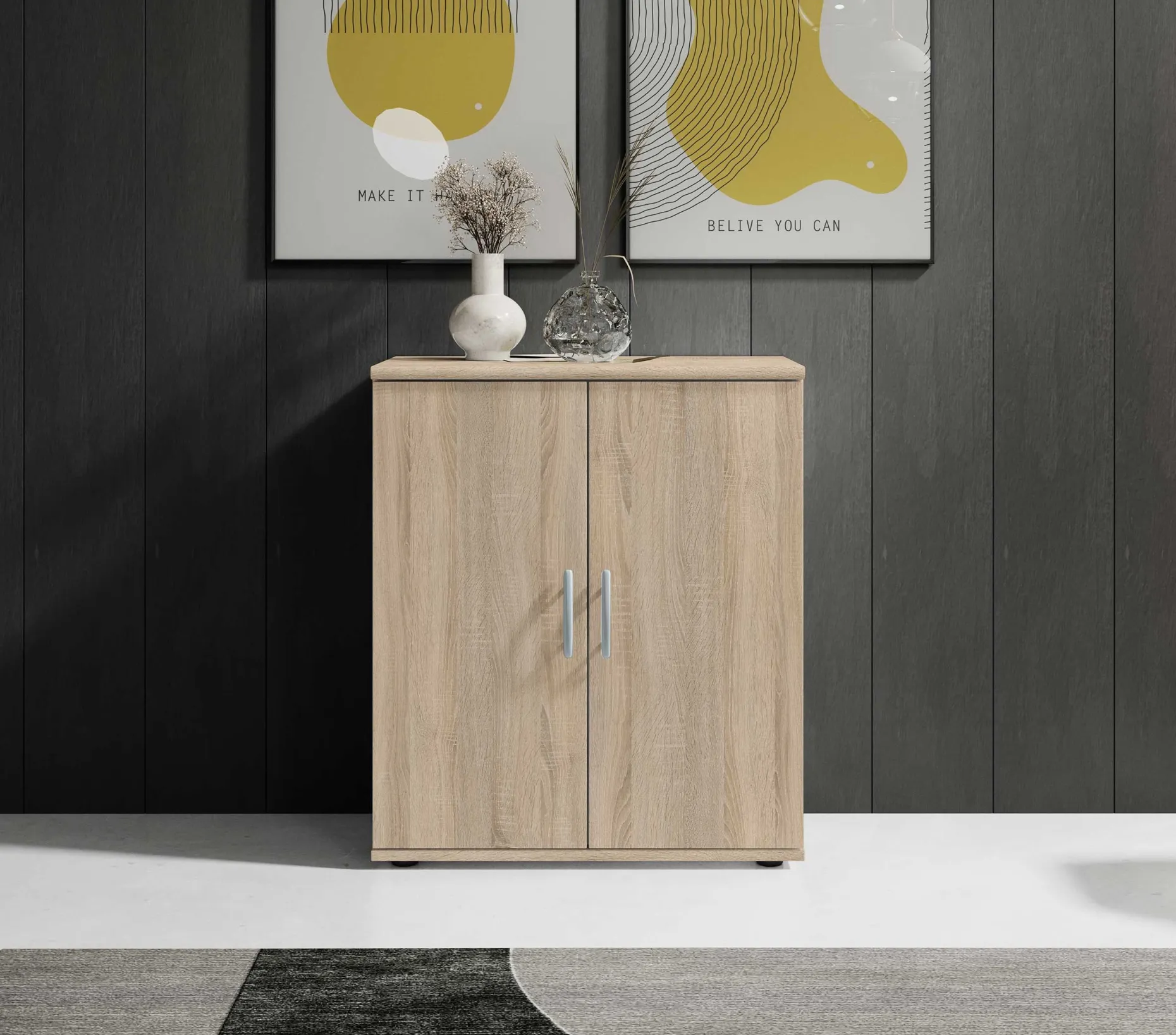 Kommode Viviane 60cm mit 2 Türen - Eiche
