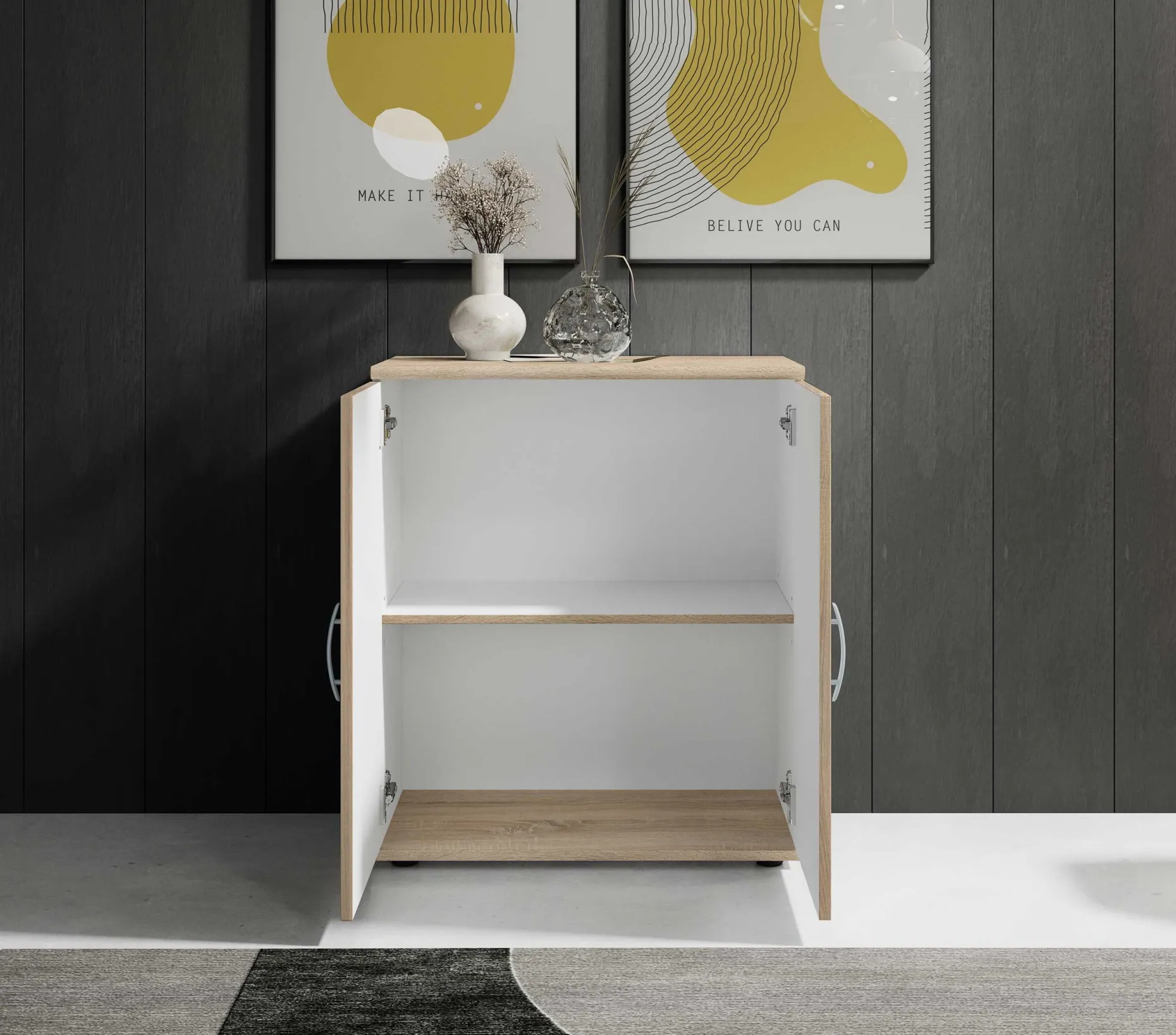 Kommode Viviane 60cm mit 2 Türen - Eiche