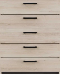 Kommode Watson - 80x41x102cm - 5 Schubladen - Eiche Dekor
